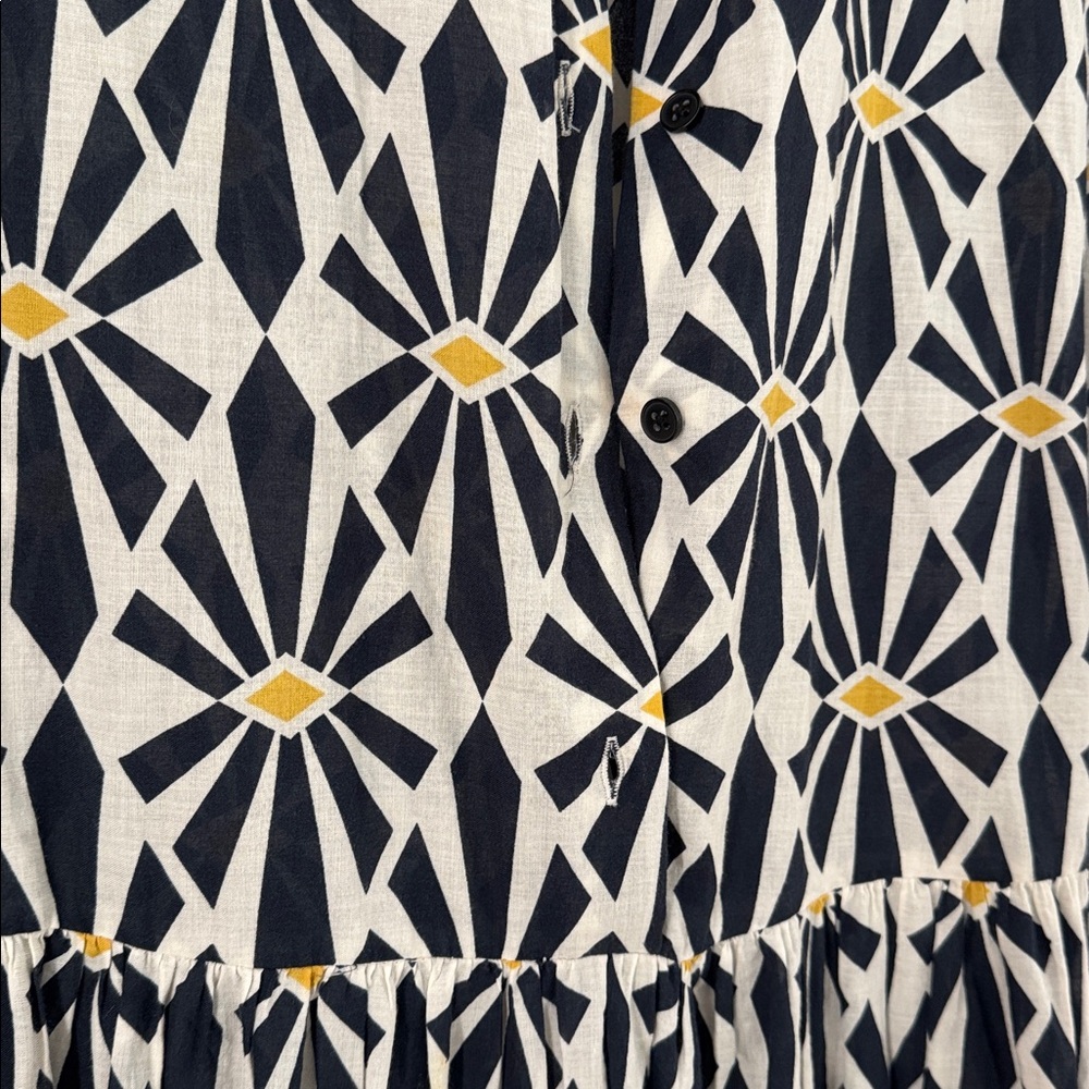 Zara Black and White Geometric Maxi Dress L - Picture 6 of 6